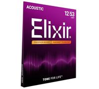 Elixir Strings Phosphor Bronze Acoustic Guitar Strings w NANOWEB Coating, Light (.012-.053)