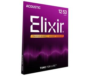 Elixir Strings Phosphor Bronze Acoustic Guitar Strings w NANOWEB Coating Light (