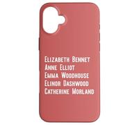 Elizabeth Anne Emma Elinor Catherine Jane Austen guida il meme Custodia per iPhone 16 Plus