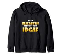 Elizabeth Joke IDGAF Meme Funny Halloween Costume for Liz Felpa con Cappuccio