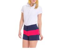 ELIZABETH MCKAY Donna Navy E Rosa Vivo Hayden Short $125 NUOVO