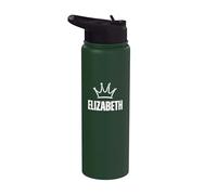 Elizabeth Queen Crown - Nome personalizzato Compleanno #1 Vincitore Stainless Steel Insulated Water Bottle