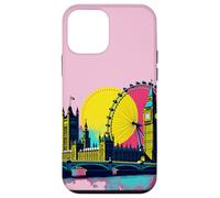 Elizabeth Tower London Retro Pop Art Custodia per iPhone 12 mini