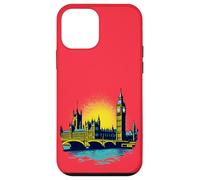 Elizabeth Tower London Retro Pop Art Custodia per iPhone 12 mini