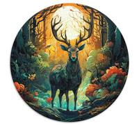 Elk 1000 Pieces Round Puzzle Jigsaw Gifts Stress Relief Puzzle Toy Per La Decorazione Delle Pareti For Children 1000pcs (67.5x67.5cm)