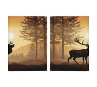Elk Artwork - Porta passaporto ultra sottile in pelle PU da viaggio, organizer compatto premium internazionale per passaporto statunitense, per donne e uomini