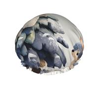 Elk By The Tree - Cuffia da doccia a doppio strato da donna, impermeabile e resistente, protegge i capelli durante il bagno, bellezza