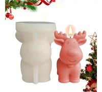 Elk Candle Mold, Christmas Non-Stick Sika Deer, Silicone Mold, Flexible Casting Molds for Soap, Chocolate, and Handmade Candles, Ideal for Crafts and Festive Creations, 10x9.7x7.1cm