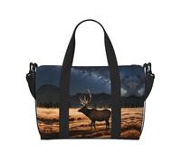 Elk in the Meadow - Borsa da viaggio con stampa di alce in campo, borsa a tracolla per weekend e viaggi d'affari, leggera