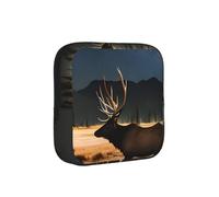 Elk in the Meadow - Borsa da viaggio per assorbenti igienici, a prova di periodo, discreta, per borsa da ufficio