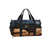 Elk in the Meadow - Borsone con scomparto per scarpe, per sport, palestra, weekender, unisex, impermeabile, con tasca bagnata per scarpe sporche