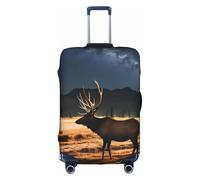 Elk in the Meadow - Copertura elastica per valigia, con cerniera su entrambi i lati, per viaggi e affari, 45,7-81,3 cm, bianco, M