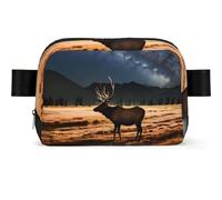 Elk in the Meadow - Marsupio quadrato alla moda, unisex, impermeabile, per viaggi e corsa
