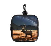 Elk in the Meadow - Piccola custodia impermeabile con cerniera, in neoprene, per auricolari, portachiavi
