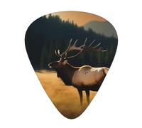 Elk In The Meadow - Plettri per chitarra, 12 pezzi, leggeri, spessore 0,46 mm/0,71 mm/0,96 mm, per chitarra acustica, chitarra elettrica, ukulele, basso