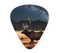 Elk In The Meadow - Set di 12 plettri per chitarra, inclusi 3 spessori di plettri per chitarre acustiche, ukulele e altro ancora.