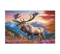 Elk Jigsaw Puzzle 1000 Pezzi Per Adulti Gioco Jigsaw Toys Adolescenti Puzzles Gifts Decorazione Murale (75×50cm)