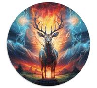 Elk Jigsaw Puzzle Per Bambini 1000 Pezzi Puzzle Rotondo 1000pcs (67.5x67.5cm) Regali Puzzle Giochi Giocattolo Puzzle Antistress Cardboard