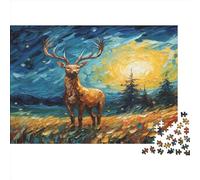 Elk Puzzle 1000 Pezzi,Puzzle Cervus Elaphus, Puzzle Per Adulti, Stampa Di Qualità,puzzle Di Legno Giochi Intellettuali Per Bambini 1000pcs (75x50cm)