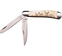 Elk Ridge Coltello Tascabile Hunter Ossa Effetto Manico, Lunghezza Chiusa cm: 7,62, elkr 1112