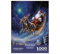 Elk Santa Claus Jigsaw Puzzle Impossibili 1000Pcs Decorazione Per La Casa. Giochi Rilassamento E Intelligence Per Adulti E Ragazzi Da 14 Anni 70x50cm/1000pcs