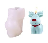 Elk Shape Candle Mold, Non-Stick 3D Christmas Mold, Silicone Reusable Holiday Candles, Handmade Wax Molds for Christmas Party Decorations, 3.15x1.77x3.46 Inches