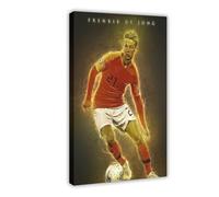 ELKPDOE 1 poster su tela, motivo: Frenkie De Jong, decorazione artistica da parete per soggiorno e camera da letto, con cornice, 30 x 45 cm