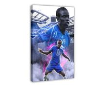 ELKPDOE N'Golo Kante Football Poster 9 poster su tela, decorazione artistica da parete per soggiorno e camera da letto, decorazione con cornice: 60 x 90 cm
