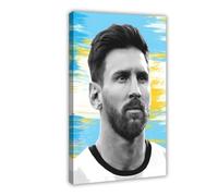 ELKPDOE Poster artistico su tela di Lionel Messi, decorazione artistica per camera da letto, ufficio, camera da letto, regalo, cornice 50 x 75 cm