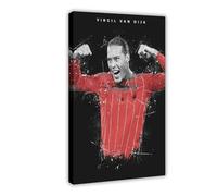 ELKPDOE Poster artistico su tela di Virgil Van Dijk, decorazione per camera da letto, ufficio, camera da letto, regalo, cornice 30 x 45 cm