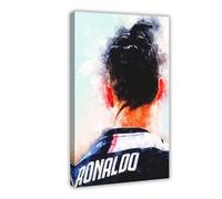 ELKPDOE Poster di Cristiano Ronaldo, 3 poster su tela, decorazione artistica da parete per soggiorno e camera da letto, decorazione con cornice: 60 x 90 cm
