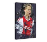 ELKPDOE Poster di Frenkie De Jong su tela, decorazione per camera da letto, ufficio, camera da letto, regalo, cornice 50 x 75 cm