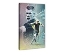 ELKPDOE Poster di Kevin De Bruyne su tela, decorazione artistica da parete per soggiorno, camera da letto, decorazione con cornice, 50 x 75 cm