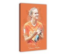 ELKPDOE Poster di Vivianne Miedema con giocatore di calcio, decorazione artistica da parete per soggiorno, camera da letto, decorazione, cornice, 50 x 75 cm