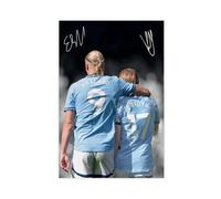 ELKPDOE Poster su tela con Erling Haaland, Kevin De Bruyne Football Poster decorativo da parete per soggiorno e camera da letto, senza cornice: 50 x 75 cm