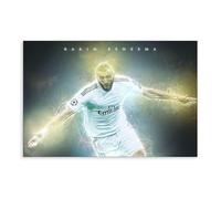 ELKPDOE Poster su tela con Karim Benzema, decorazione artistica per camera da letto, ufficio, camera da letto, regalo, senza cornice: 50 x 75 cm