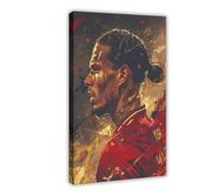 ELKPDOE Poster su tela di Virgil Van Dijk, decorazione per camera da letto, ufficio, camera da letto, regalo, cornice 50 x 75 cm