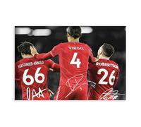 ELKPDOE Poster su tela di Virgil Van Dijk, Trent Alexander-Arnold, Andrew Robertson, decorazione artistica da parete per soggiorno e camera da letto, senza cornice: 50 x 75 cm