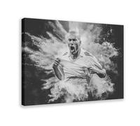 ELKPDOE Zinedine - Poster su tela, motivo: Zidane, decorazione per camera da letto, ufficio, camera da letto, regalo, cornice 30 x 45 cm
