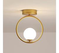Elksdut Lampada da soffitto per corridoio G9 Moderne Piccole plafoniere Dorate, plafoniere per corridoio Geometrico, Paralume a Sfera in Acrilico Vicino alle plafoniere per la Camera da Letto, la Cuc