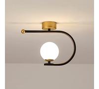 Elksdut Lampada da soffitto per corridoio G9 Moderne Piccole plafoniere Dorate, plafoniere per corridoio Geometrico, Paralume a Sfera in Acrilico Vicino alle plafoniere per la Camera da Letto, la Cuc