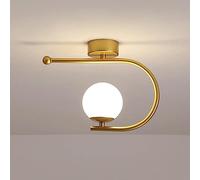 Elksdut Lampada da soffitto per corridoio G9 Moderne Piccole plafoniere Dorate, plafoniere per corridoio Geometrico, Paralume a Sfera in Acrilico Vicino alle plafoniere per la Camera da Letto, la Cuc