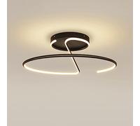 Elksdut Plafoniera Nera a Forma di Anello Apparecchio di Illuminazione a soffitto 43W LED Lampada da soffitto dimmerabile con Telecomando Nordico Vicino alla Lampada da soffitto per 8-13㎡ Camera Corr