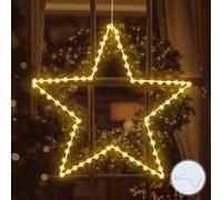 ELKTRY Luci da finestra a forma di stella di Natale,luci da appendere alla finestra di Natale, alimentate a batteria 8 modalità con timer, luci decorative