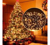 ELKTRY Luci Natale Esterno, 2000LEDs 50M Luci Albero di Natale Bianco Caldo 8 Modalità Impermeabile Catena Luminosa Natale Decorative per Albero Giardino Interno