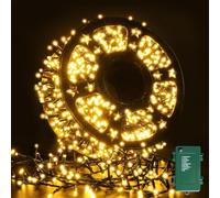 ELKTRY Luci Natale Esterno Batteria 50M 1000LEDs Luci per Albero di Natale, Luci Natalizie da Esterno Timer con 8 Modalità per Albero/Natale/Giardino/Interno/Festa, Bianco Caldo