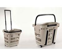 ell Cesta Cestino Trolley Spesa Grigio 34 lt 46 * 35 * 41 cm con rotelle 739767