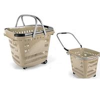 ell Cesta Cestino Trolley Spesa Tortora 50 lt 56 * 43 * 41 cm con rotelle 739736