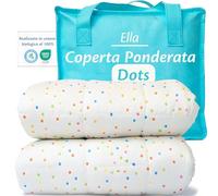 Ella Coperte Ponderate Bambini 3,2kg 100x150cm - Coperta Ponderata Rilassante per il Sonno - Perle di Vetro Ipoallergeniche, Strato Esterno in Cotone Morbido e Fresco - Per Bambini 25-40kg - A pois