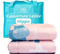 Ella Coperte Ponderate Bambini 3,2kg 100x150cm - Coperta Ponderata Rilassante per il Sonno - Perle di Vetro Ipoallergeniche, Strato Esterno in Cotone Morbido e Fresco - Per Bambini 25-40kg - Hippo